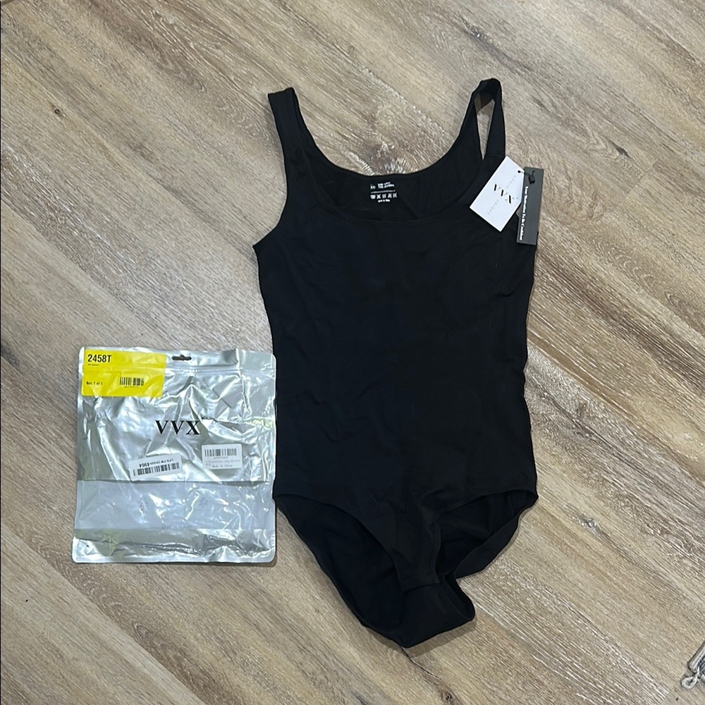 NWT Black SHAPEWEAR Bodysuit One Piece with Scoop Neckline XL/XXL